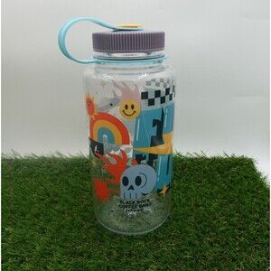 Black Rock Coffee Bar Nalgene 32oz Water Bottle UFO Rainbow Design BPA-Free